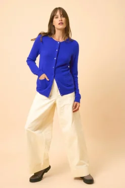 KATHARINE cardigan col rond indigo
