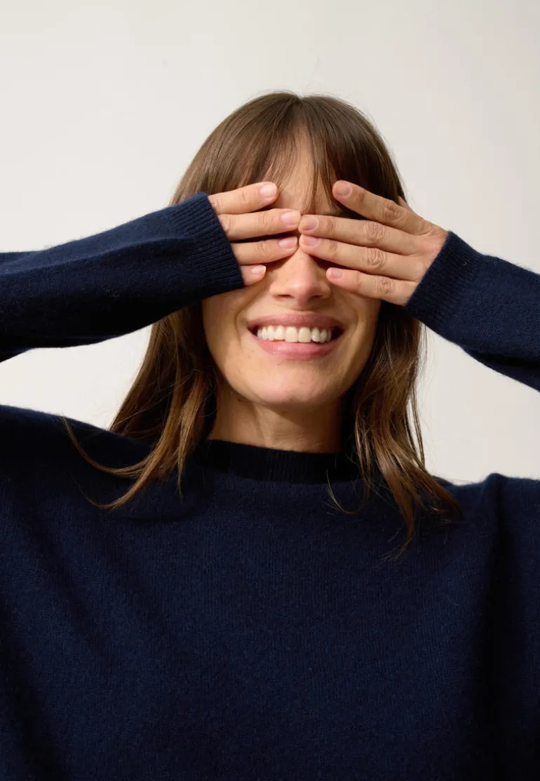 KAYLA pull col rond navy