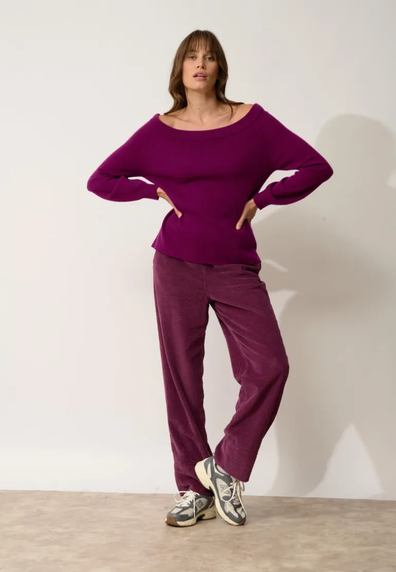 KELLY pull col bateau prune