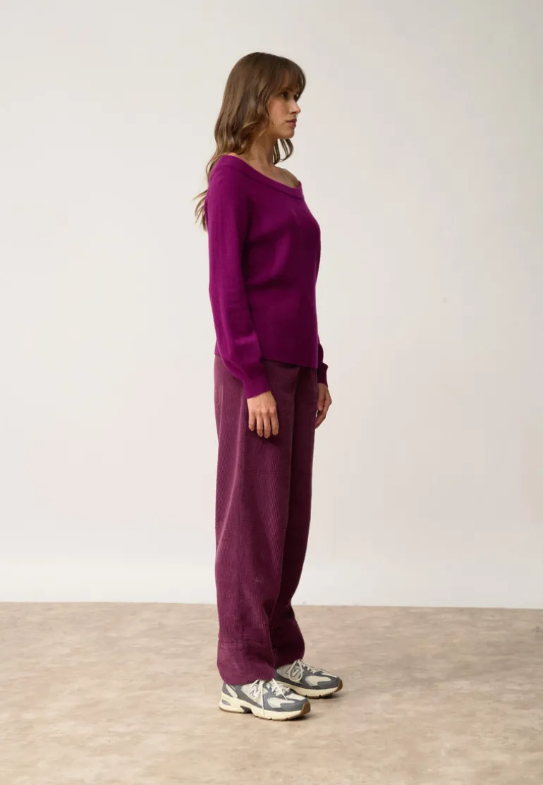 KELLY pull col bateau prune