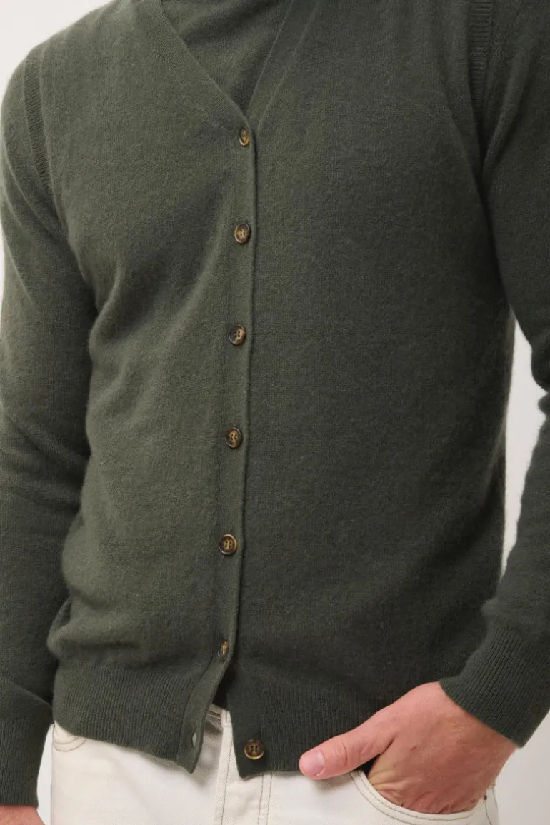 LANA cardigan col v kaki