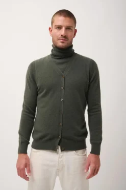 LANA cardigan col v kaki