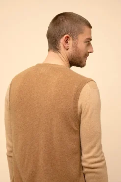 LANA cardigan col v noisette