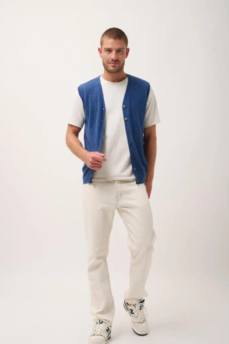 LANA cardigan col v ocean chiné