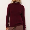 LANAIS pull col roulé bordeaux