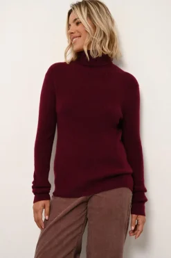 LANAIS pull col roulé bordeaux