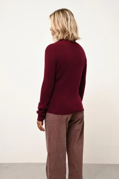 LANAIS pull col roulé bordeaux