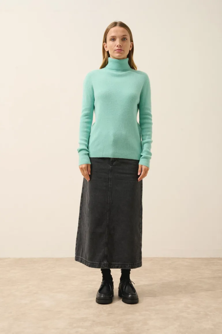 LANAIS pull col roulé jade