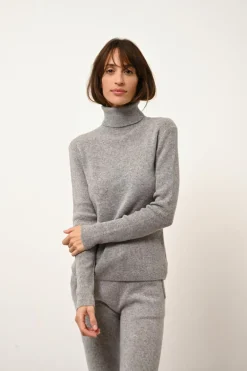LANAIS pull col roulé nuage chiné