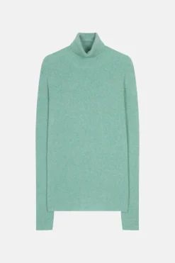 LANAIS pull col roulé vert chiné