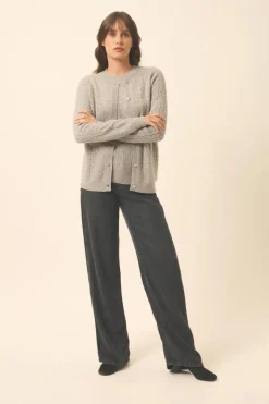 LAURA cardigan col rond nuage chiné