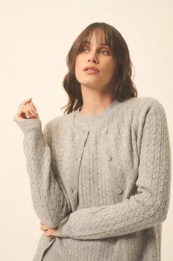 LAURA cardigan col rond nuage chiné