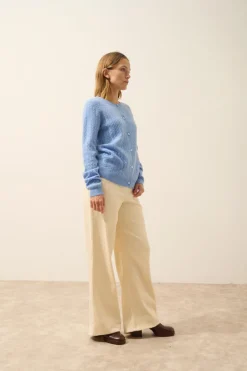 LAURA cardigan col rond sky