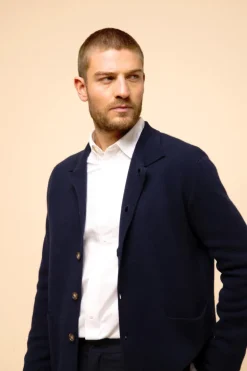 LEIFUR veste col chemise navy