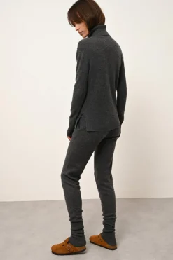 LEXIE pull col roulé anthracite chiné