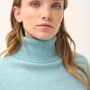 LEXIE pull col roulé aqua chiné