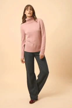 LEXIE pull col roulé bois de rose
