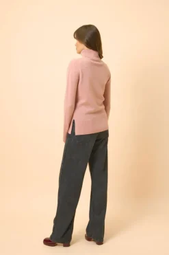 LEXIE pull col roulé bois de rose