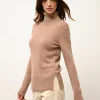 LEXIE pull col roulé camel chiné