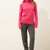 LEXIE pull col roulé fraise