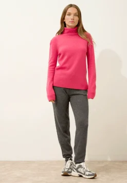 LEXIE pull col roulé fraise