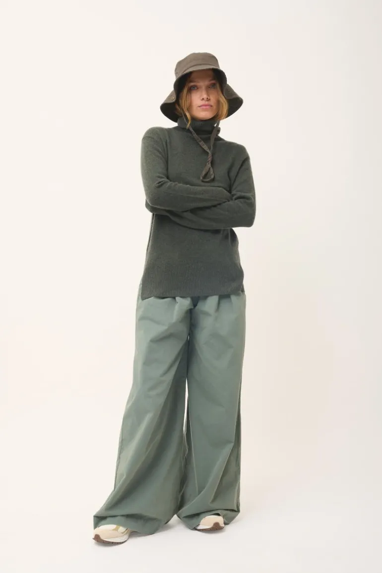 LEXIE pull col roulé kaki chiné