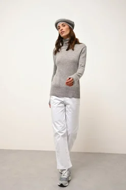 LEXIE pull col roulé nuage chiné