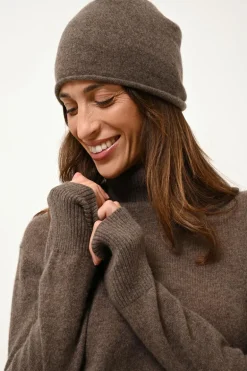 LEXIE pull col roulé taupe chiné