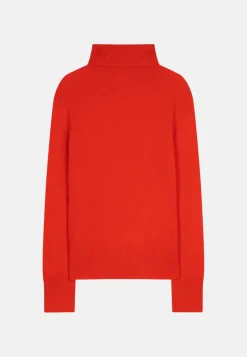 LEXIE pull col roulé tomate