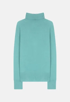 LEXIE pull col roulé vert chiné