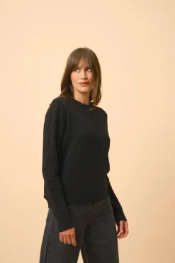 LEXINI pull col rond noir