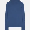 LILLY pull col roulé bleu denim
