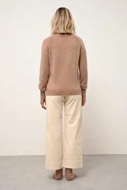 LILLY pull col roulé camel chiné