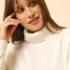 LILLY pull col roulé ivoire