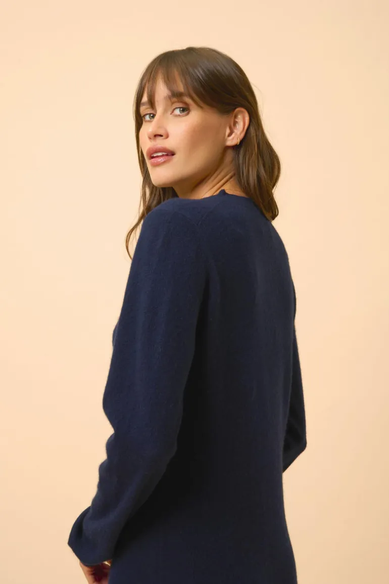 LINA robe col rond navy