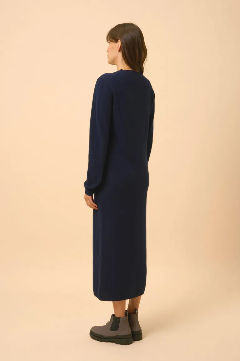 LINA robe col rond navy