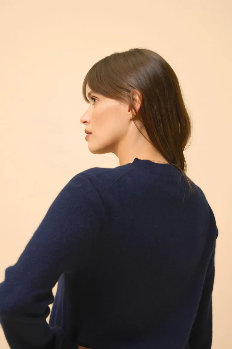 LINA robe col rond navy
