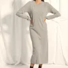 LINA robe col rond nuage chiné