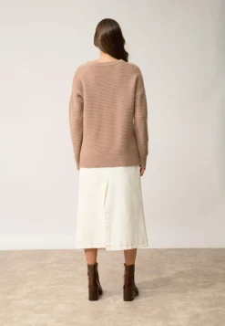 LOUNA pull col rond camel chiné