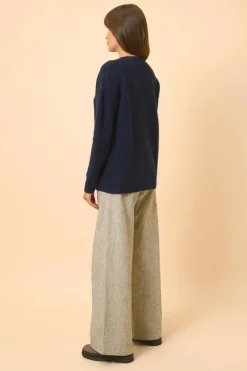 LOUNA pull col rond navy