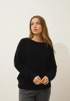 LOUNA pull col rond noir