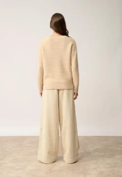 LOUNA pull col rond sable