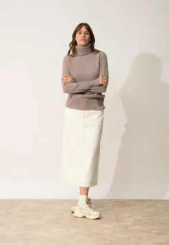LUCIE pull col roulé caribou chiné