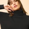 LUCIE pull col roulé noir
