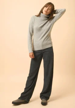 LUCIE pull col roulé nuage chiné