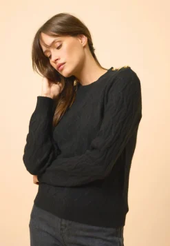 LYND pull col rond noir