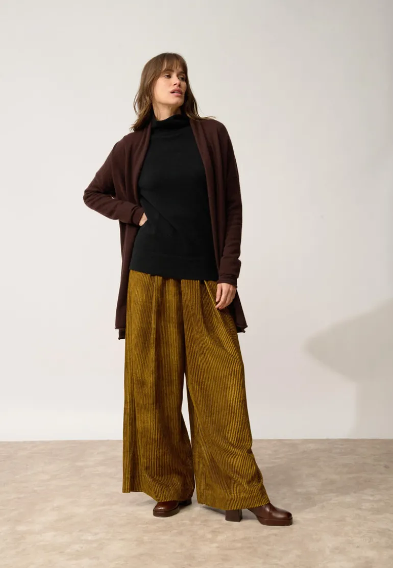 MADDIE gilet col châle choco