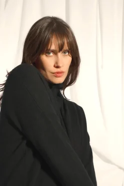 MADDIE gilet col châle noir