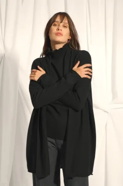 MADDIE gilet col châle noir