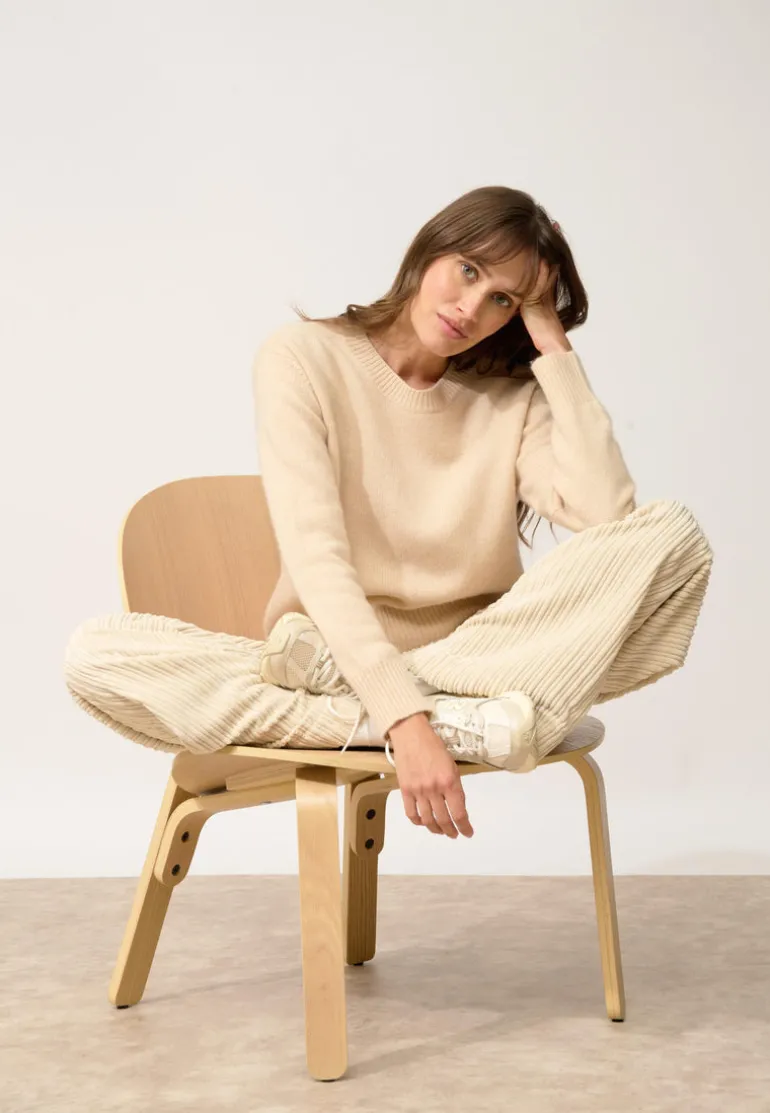 MARGAUX pull col rond sable